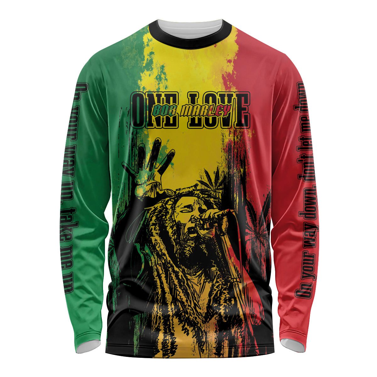 Legend Bob Personalized Long Sleeve Shirt Reggae Grunge - Wonder Print Shop