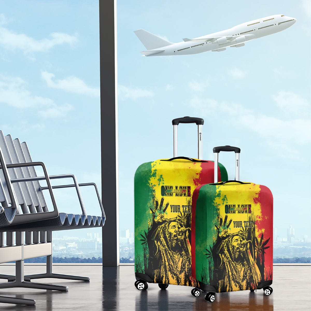 Legend Bob Personalized Luggage Cover Reggae Grunge - Wonder Print Shop