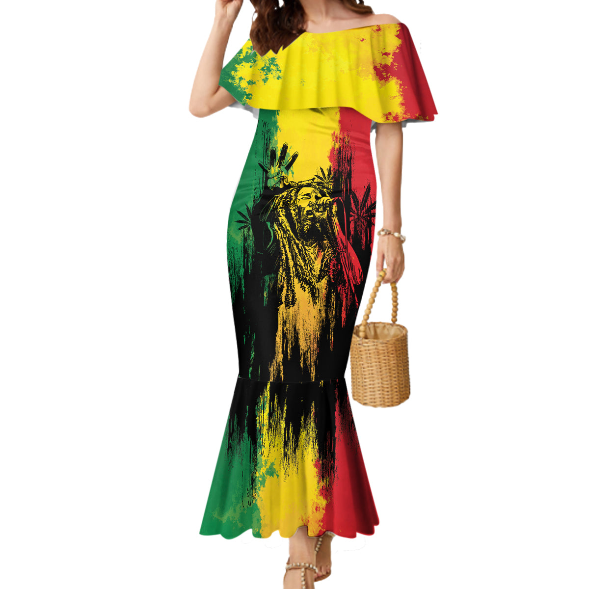 Legend Bob Personalized Mermaid Dress Reggae Grunge - Wonder Print Shop