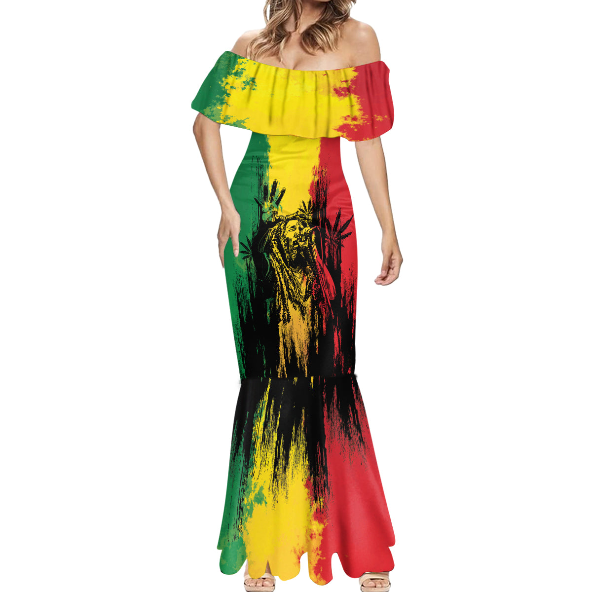 Legend Bob Personalized Mermaid Dress Reggae Grunge - Wonder Print Shop