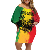 Legend Bob Personalized Off Shoulder Short Dress Reggae Grunge - Wonder Print Shop