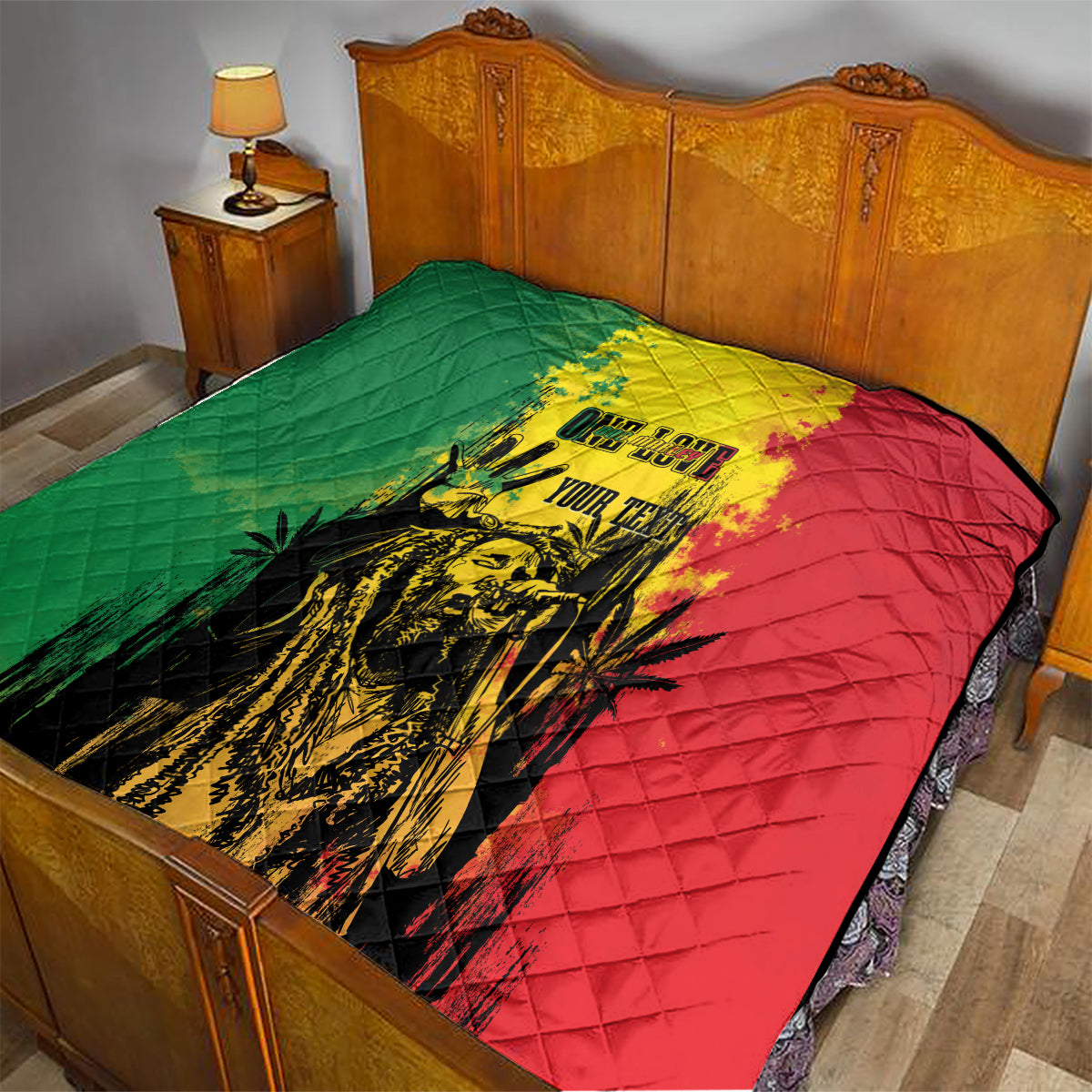 Legend Bob Personalized Quilt Reggae Grunge - Wonder Print Shop