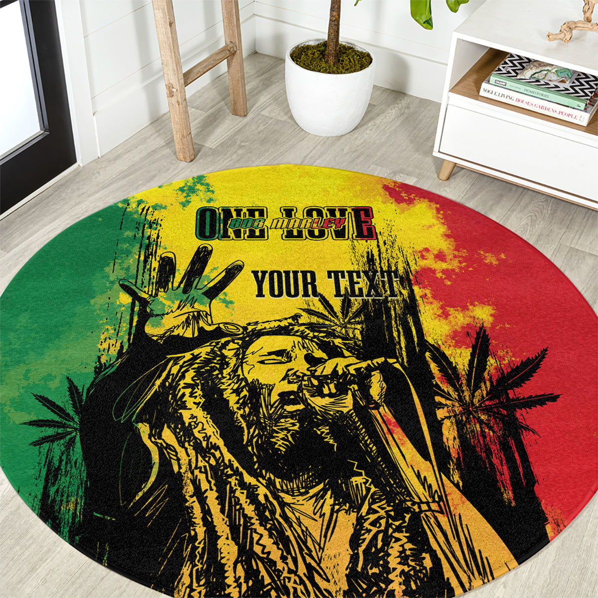 Bob Marley Personalized Round Carpet Reggae Grunge