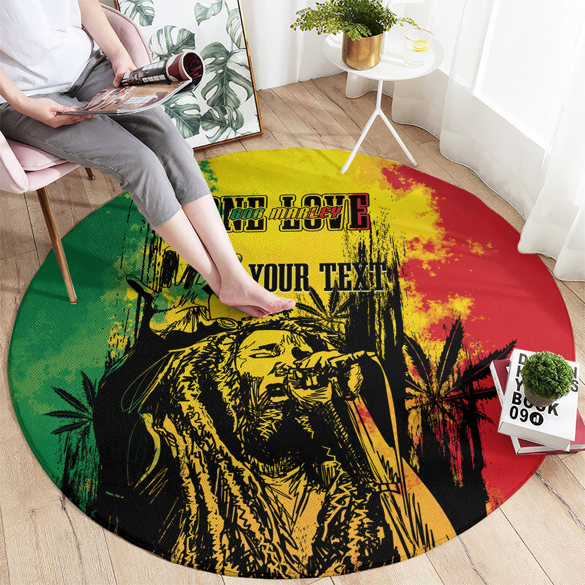 Bob Marley Personalized Round Carpet Reggae Grunge