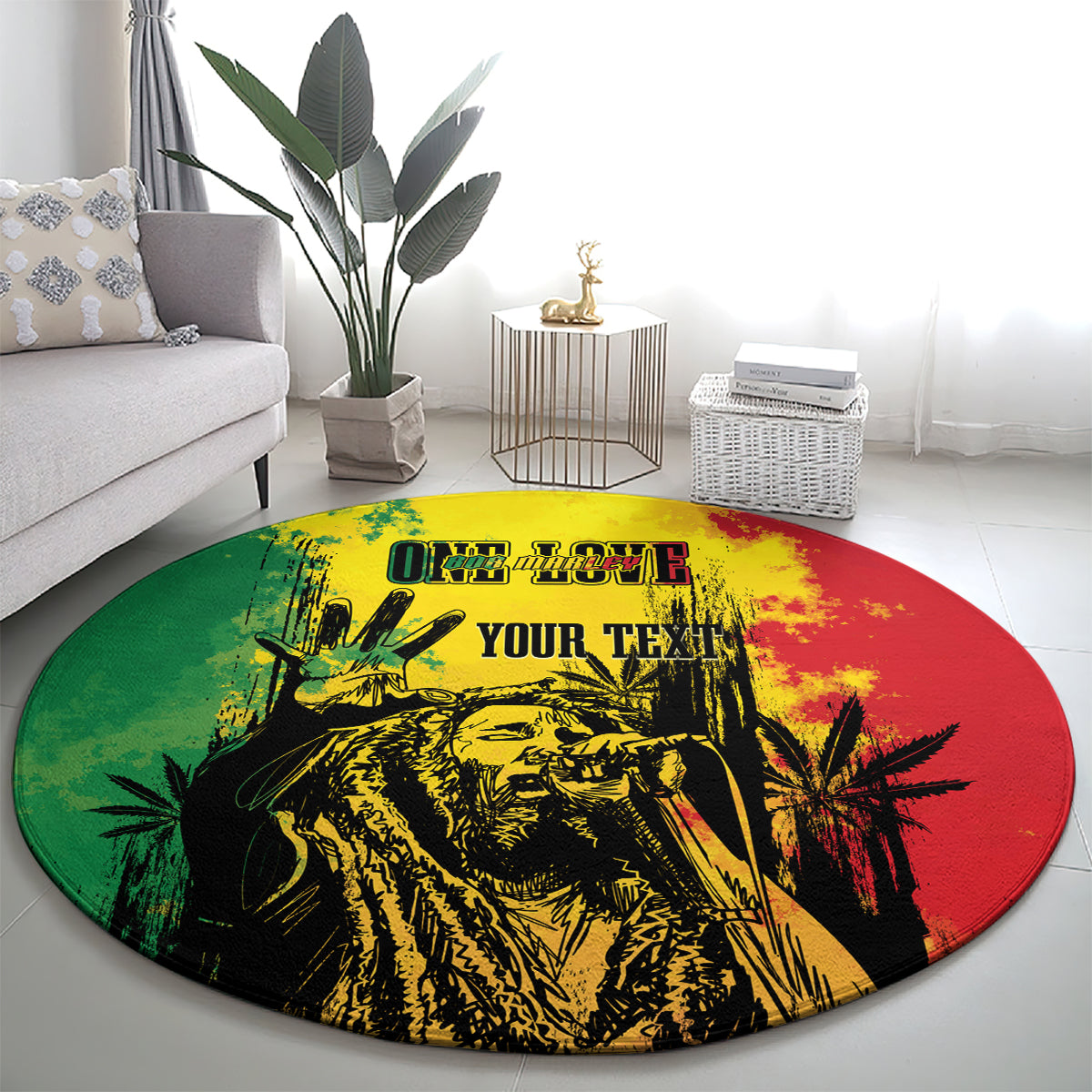 Bob Marley Personalized Round Carpet Reggae Grunge