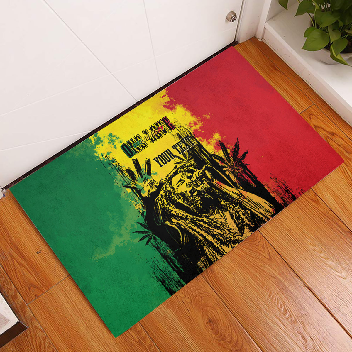 Legend Bob Personalized Rubber Doormat Reggae Grunge - Wonder Print Shop