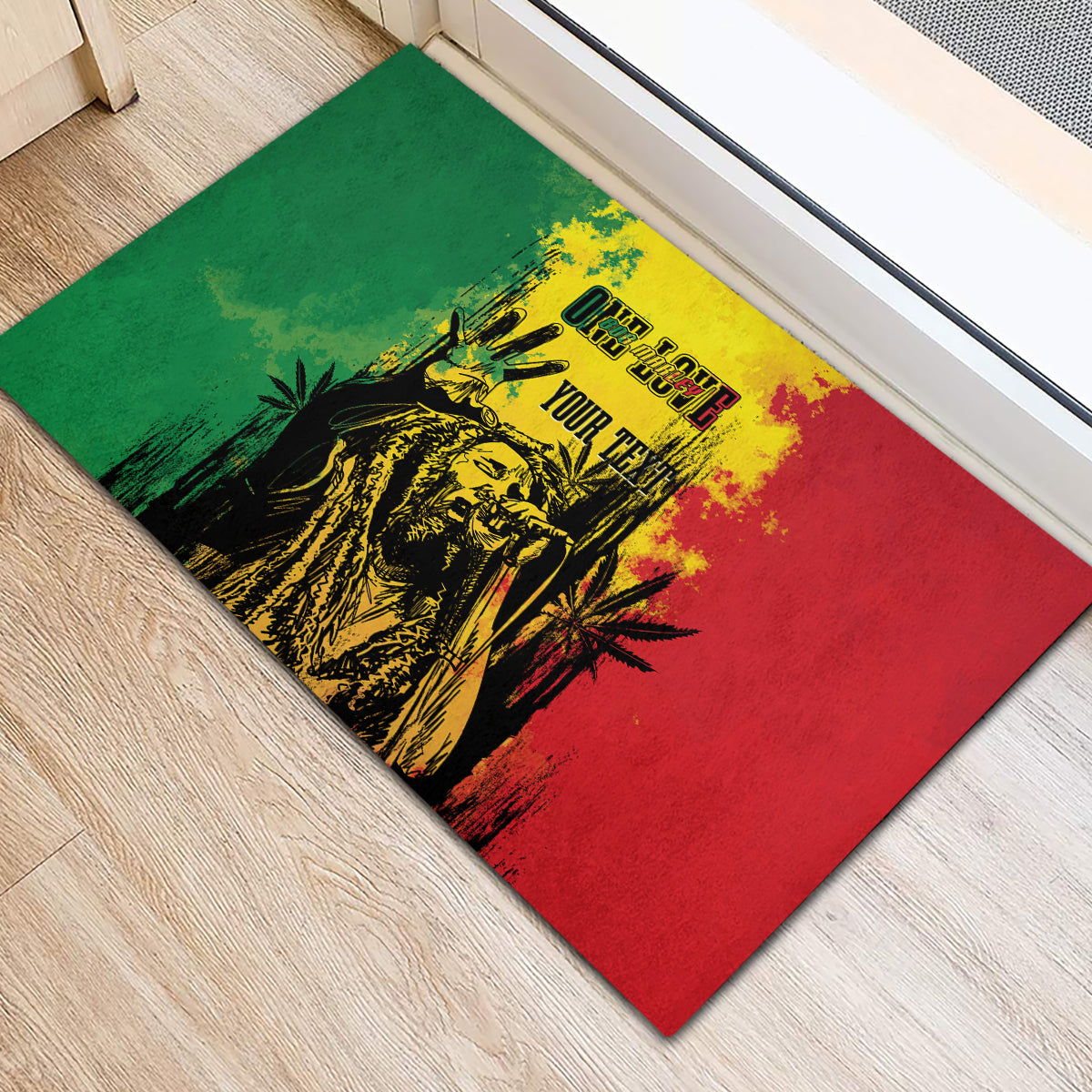 Legend Bob Personalized Rubber Doormat Reggae Grunge - Wonder Print Shop