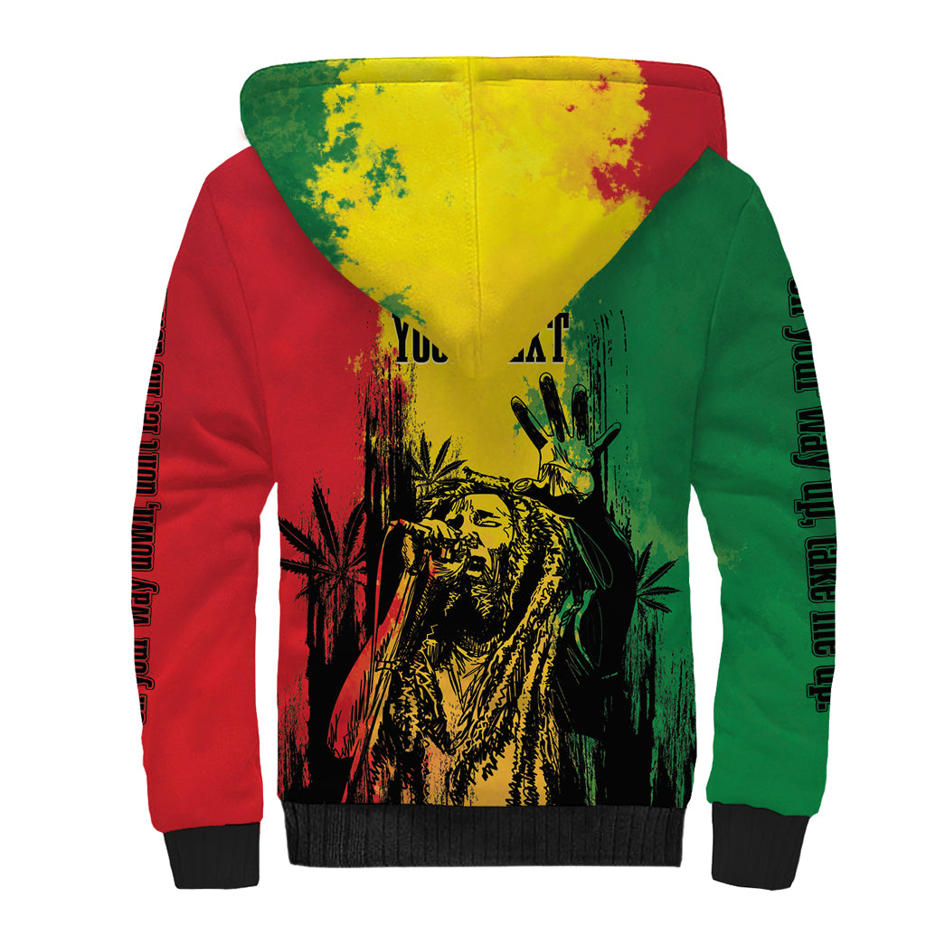 Legend Bob Personalized Sherpa Hoodie Reggae Grunge - Wonder Print Shop