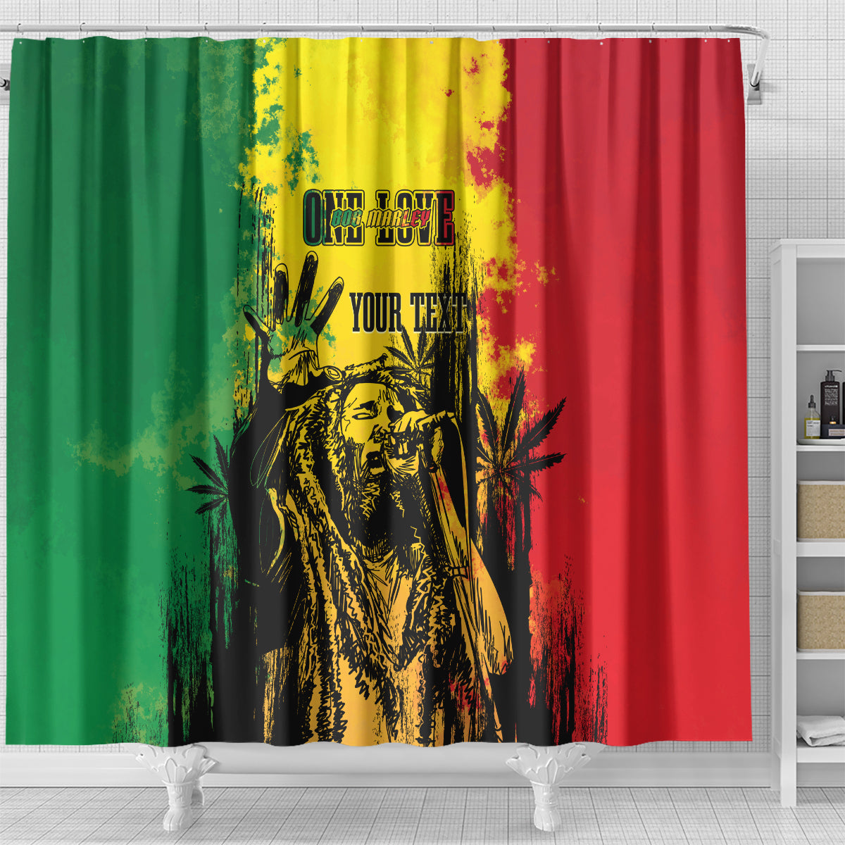 Bob Marley Personalized Shower Curtain Reggae Grunge