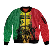 Legend Bob Personalized Sleeve Zip Bomber Jacket Reggae Grunge - Wonder Print Shop