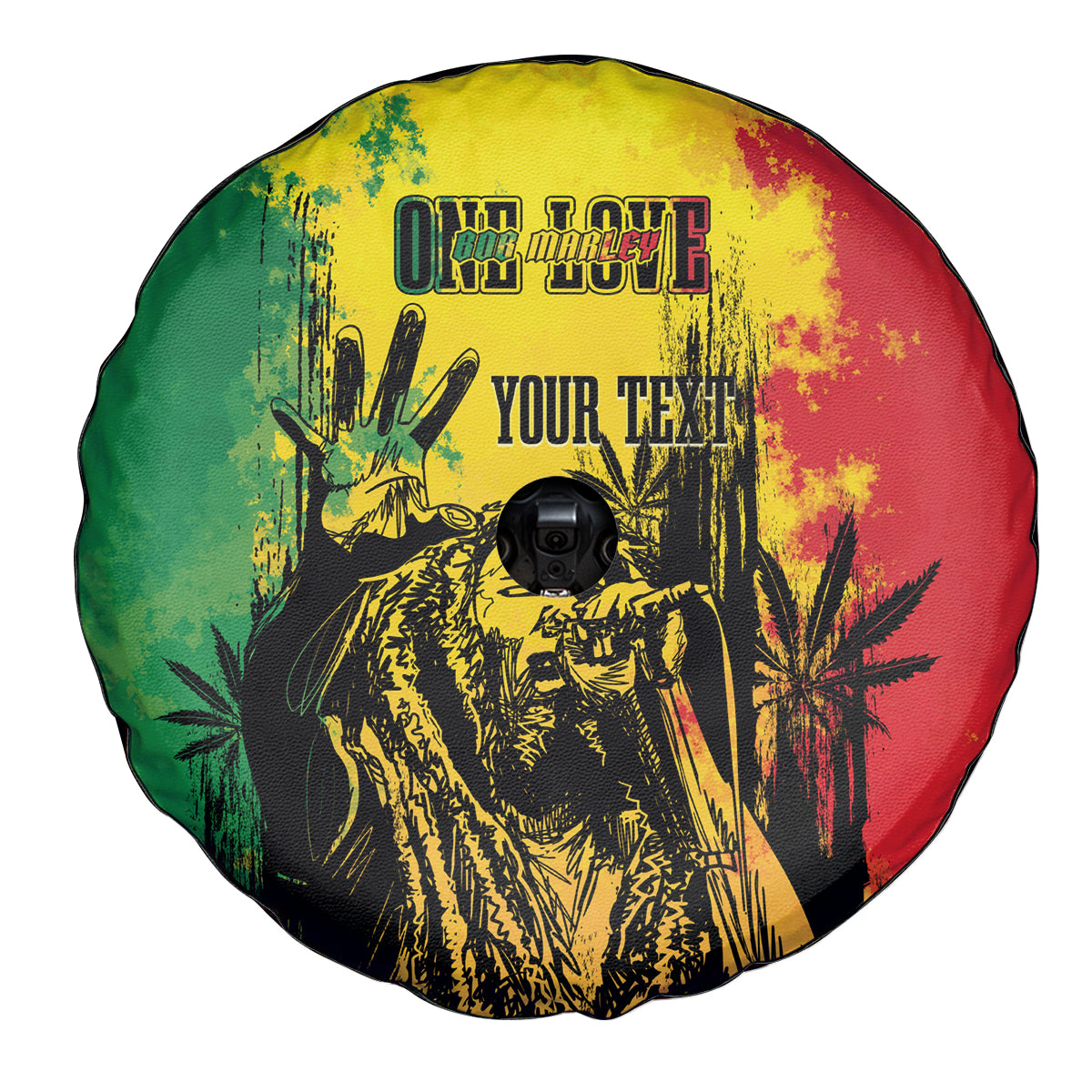 Legend Bob Personalized Spare Tire Cover Reggae Grunge - Wonder Print Shop