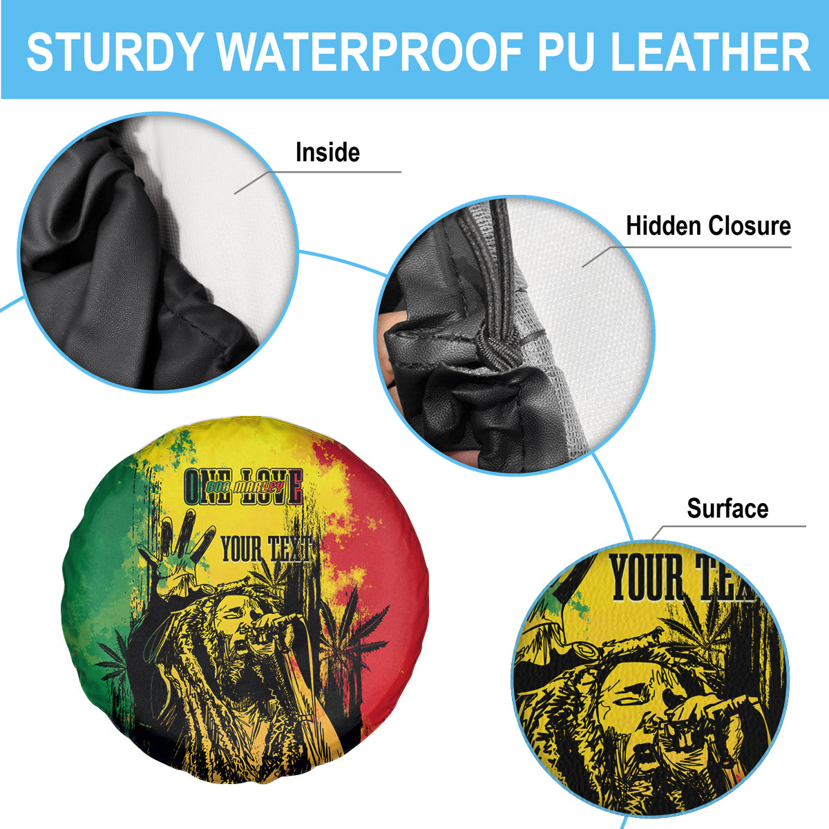 Legend Bob Personalized Spare Tire Cover Reggae Grunge - Wonder Print Shop