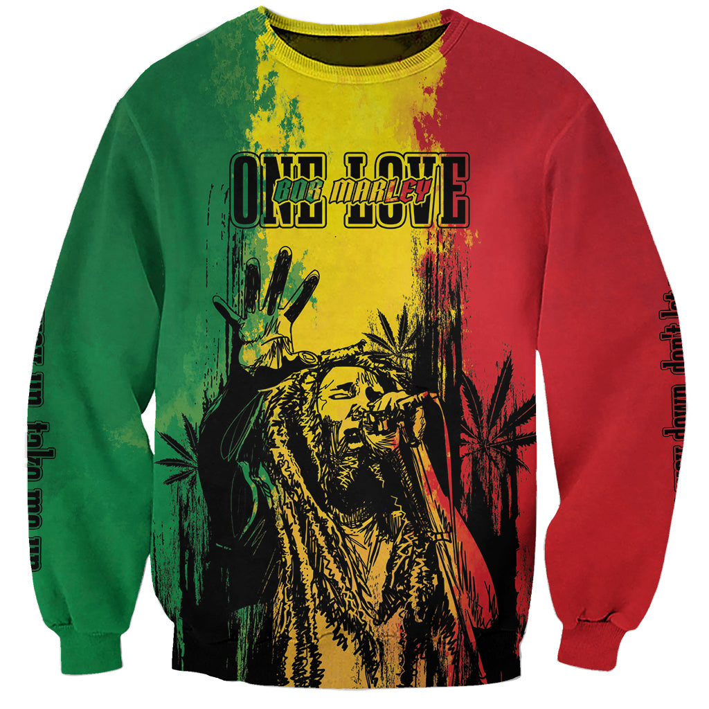 Legend Bob Personalized Sweatshirt Reggae Grunge - Wonder Print Shop