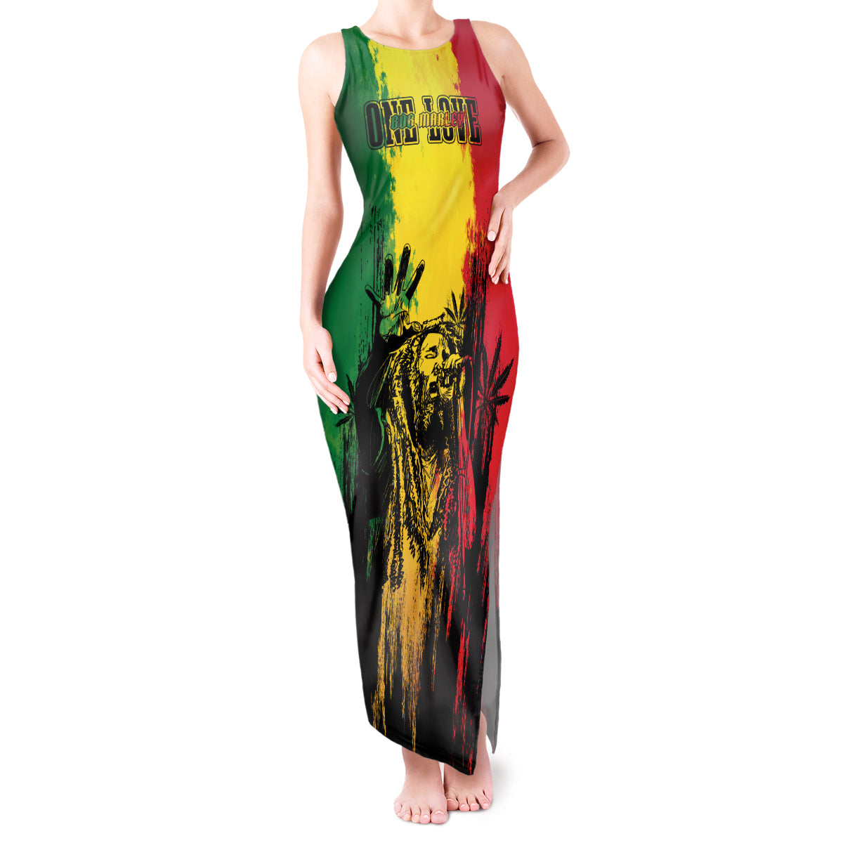 Legend Bob Personalized Tank Maxi Dress Reggae Grunge - Wonder Print Shop