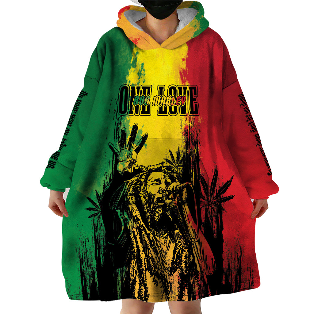 Legend Bob Personalized Wearable Blanket Hoodie Reggae Grunge - Wonder Print Shop