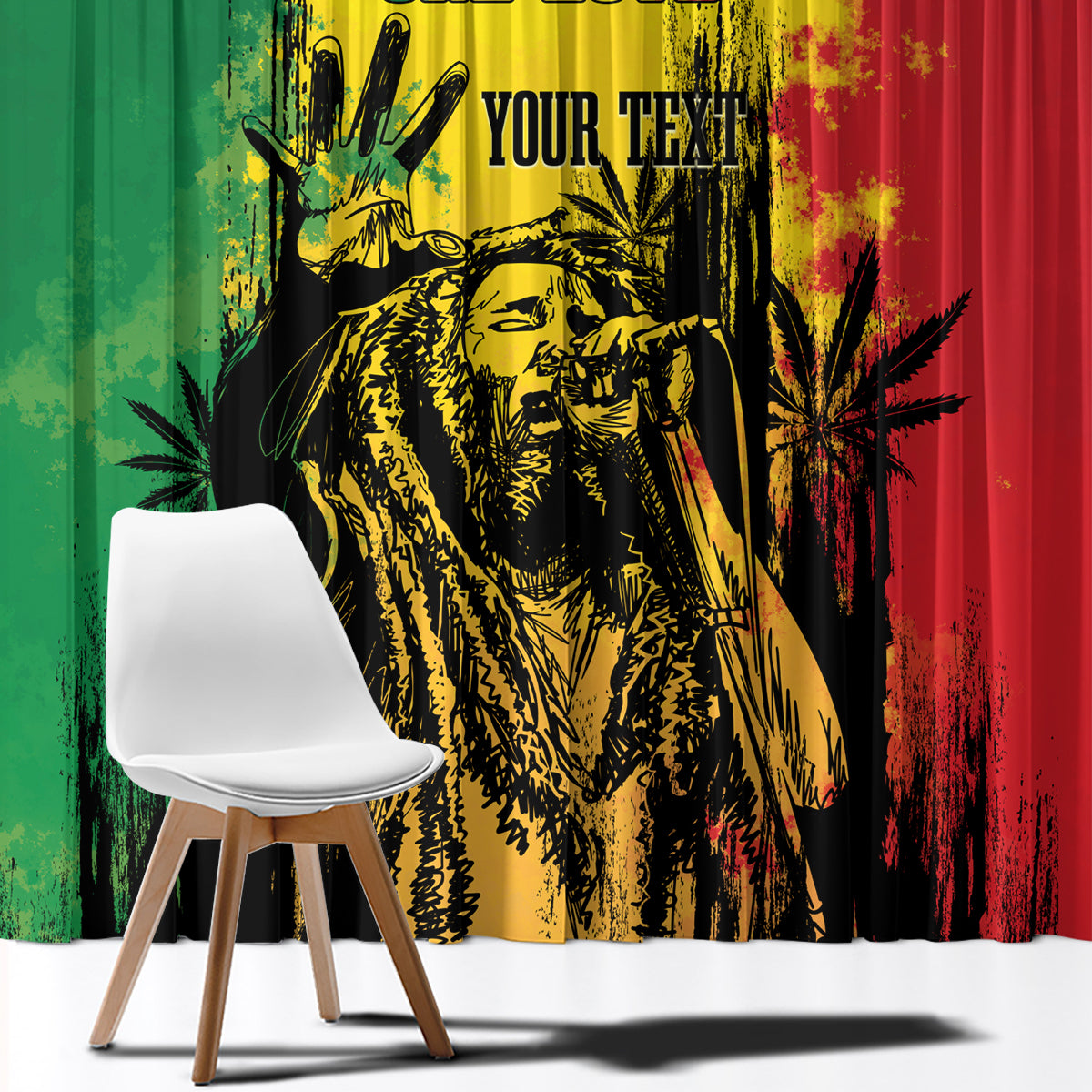 Legend Bob Personalized Window Curtain Reggae Grunge - Wonder Print Shop