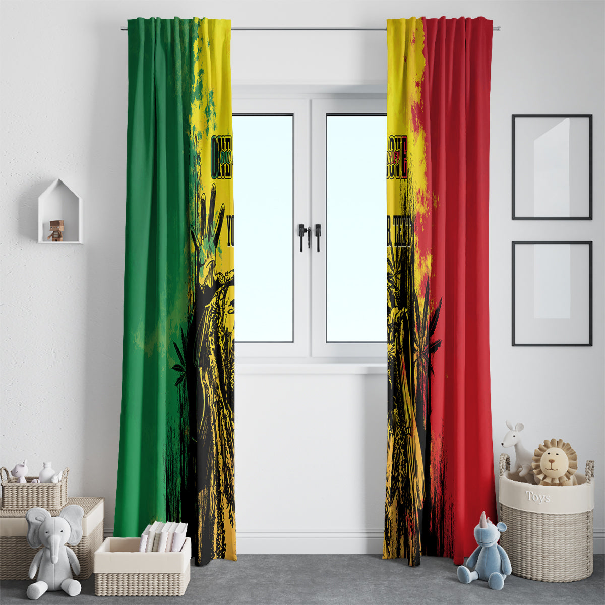 Legend Bob Personalized Window Curtain Reggae Grunge - Wonder Print Shop