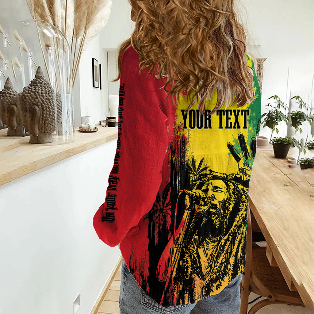 Legend Bob Personalized Women Casual Shirt Reggae Grunge - Wonder Print Shop