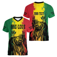 Legend Bob Personalized Women V Neck T Shirt Reggae Grunge - Wonder Print Shop