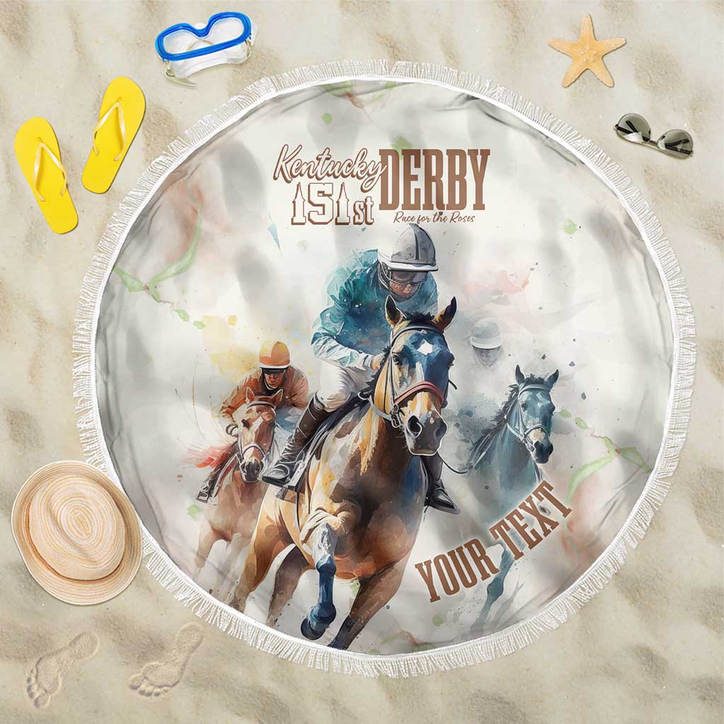 Personalised Kentucky Horse Racing Beach Blanket 151st Anniversary LT7