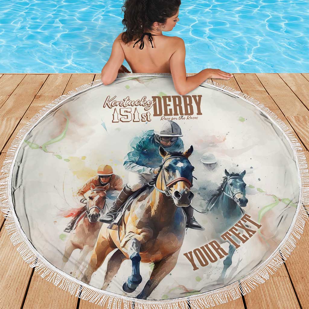 Personalised Kentucky Horse Racing Beach Blanket 151st Anniversary LT7