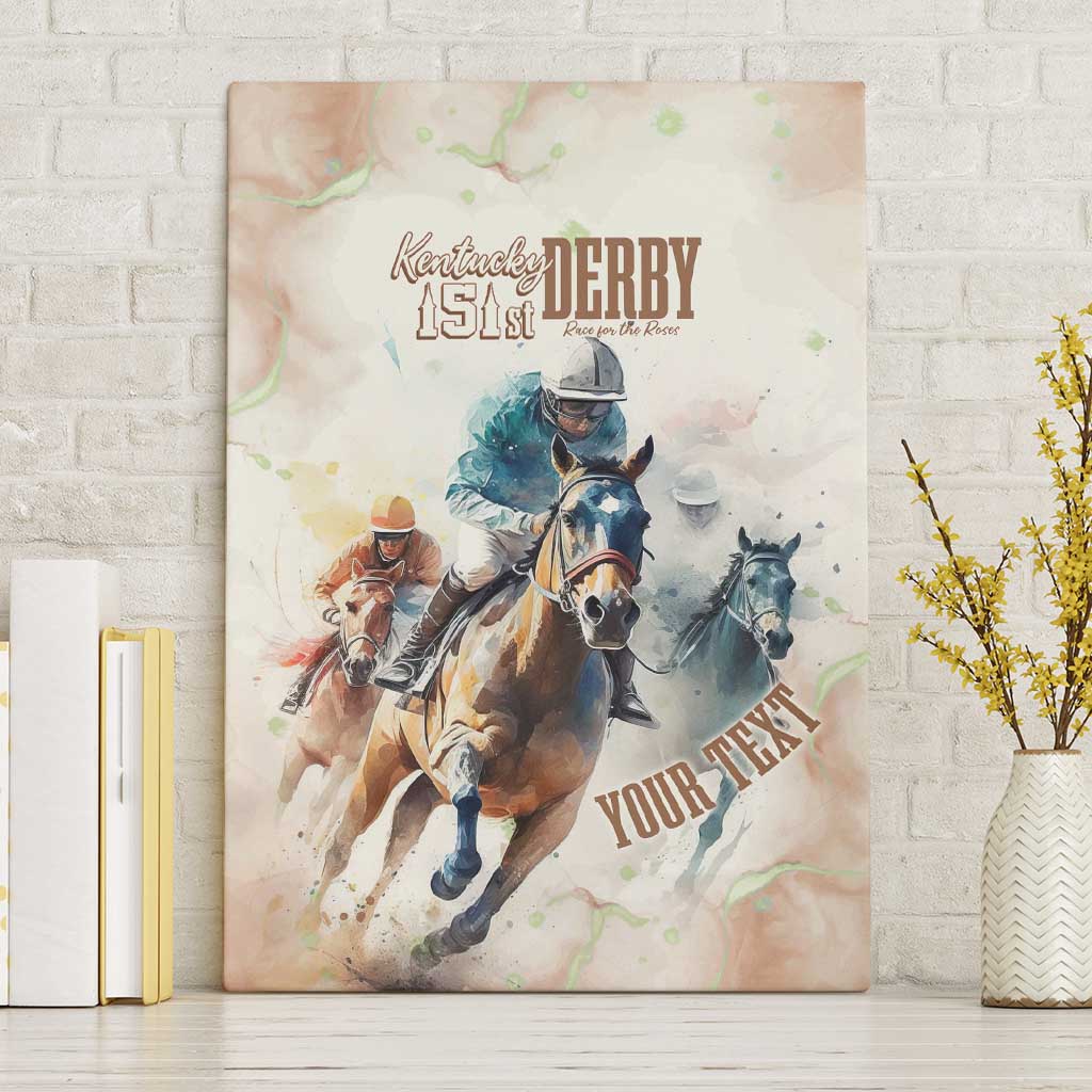 Personalised Kentucky Horse Racing Canvas Wall Art 151st Anniversary LT7