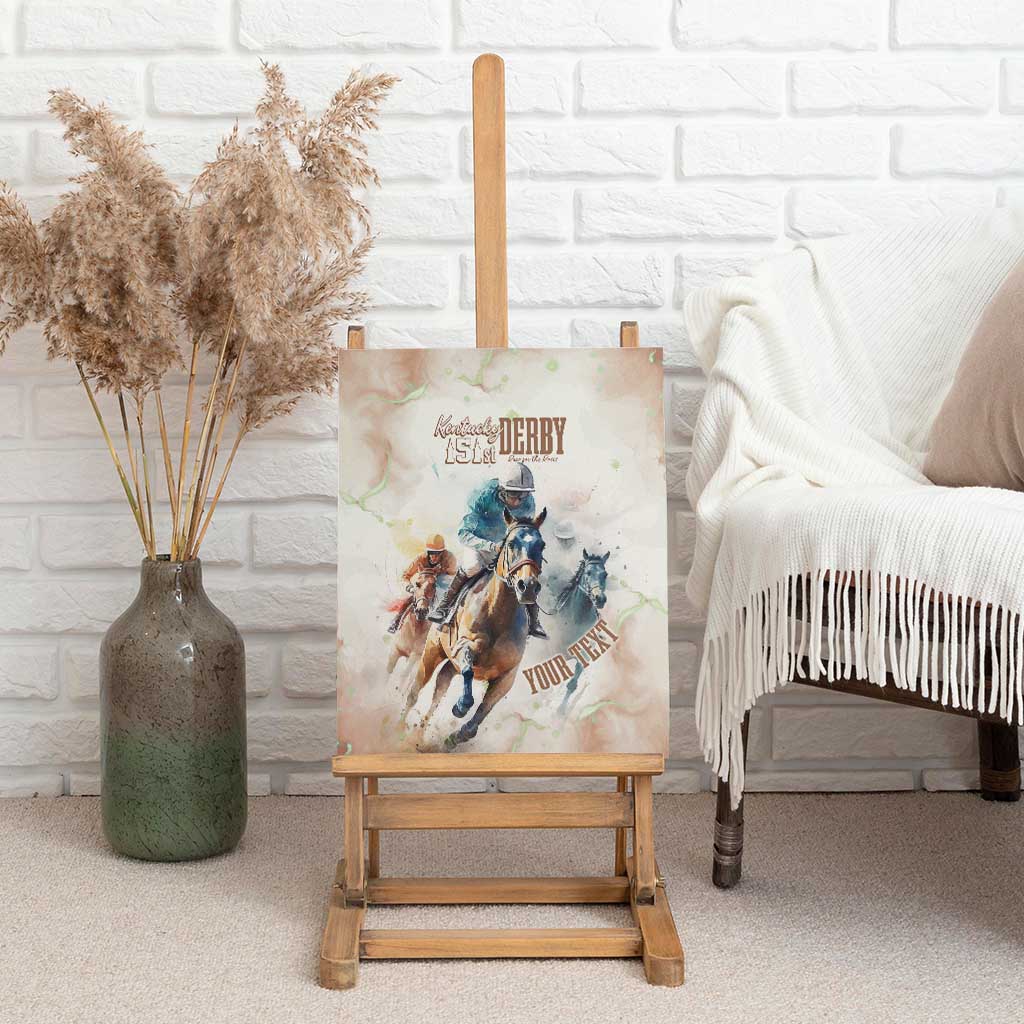 Personalised Kentucky Horse Racing Canvas Wall Art 151st Anniversary LT7
