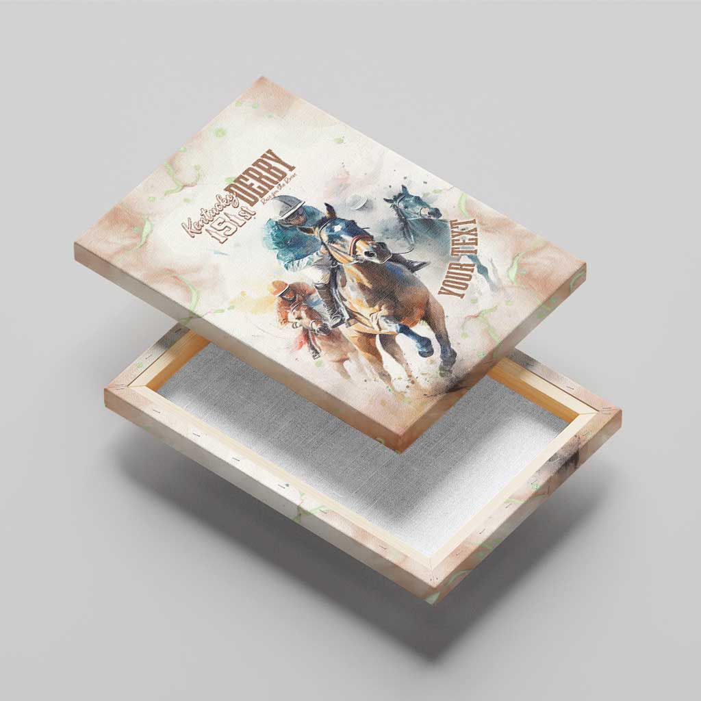 Personalised Kentucky Horse Racing Canvas Wall Art 151st Anniversary LT7