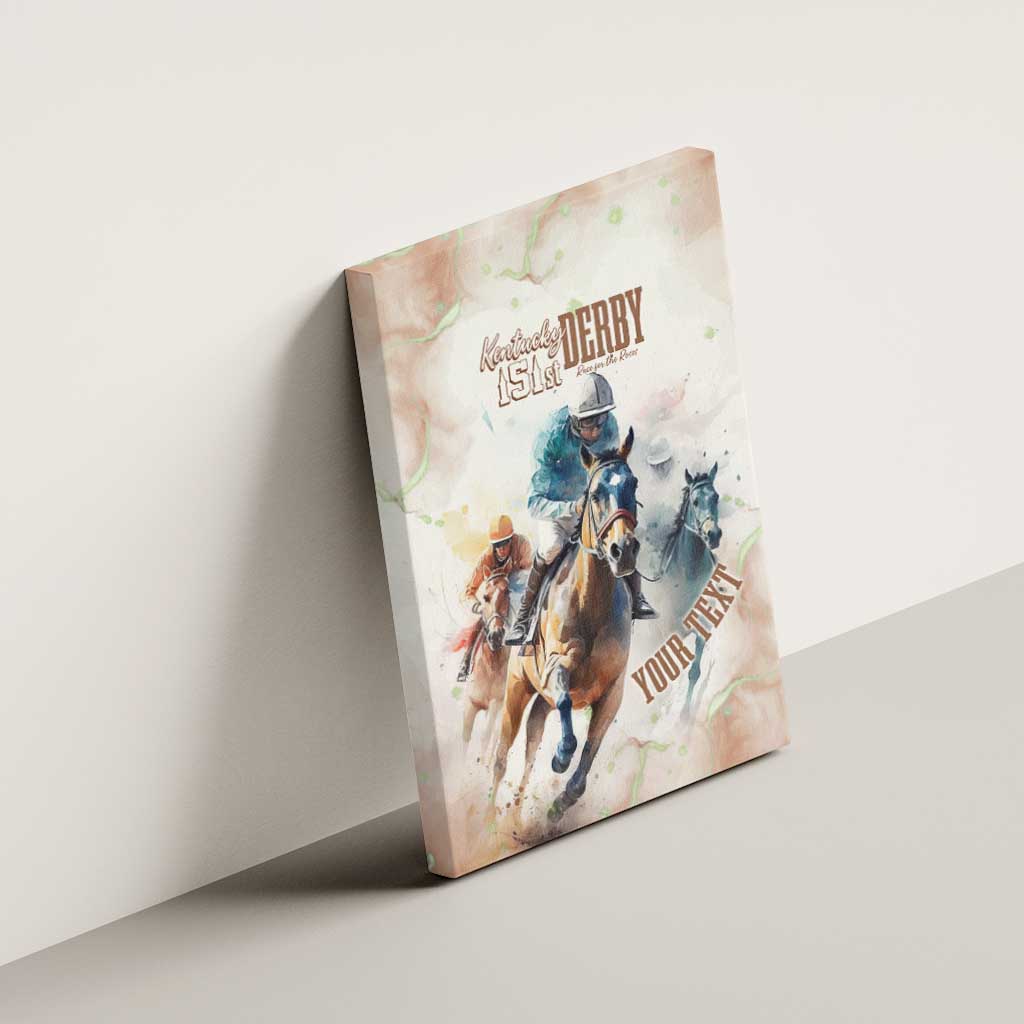 Personalised Kentucky Horse Racing Canvas Wall Art 151st Anniversary LT7