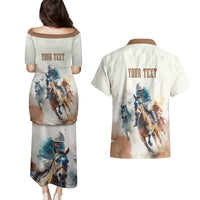 Personalised Kentucky Horse Racing Couples Matching Puletasi and Hawaiian Shirt 151st Anniversary LT7