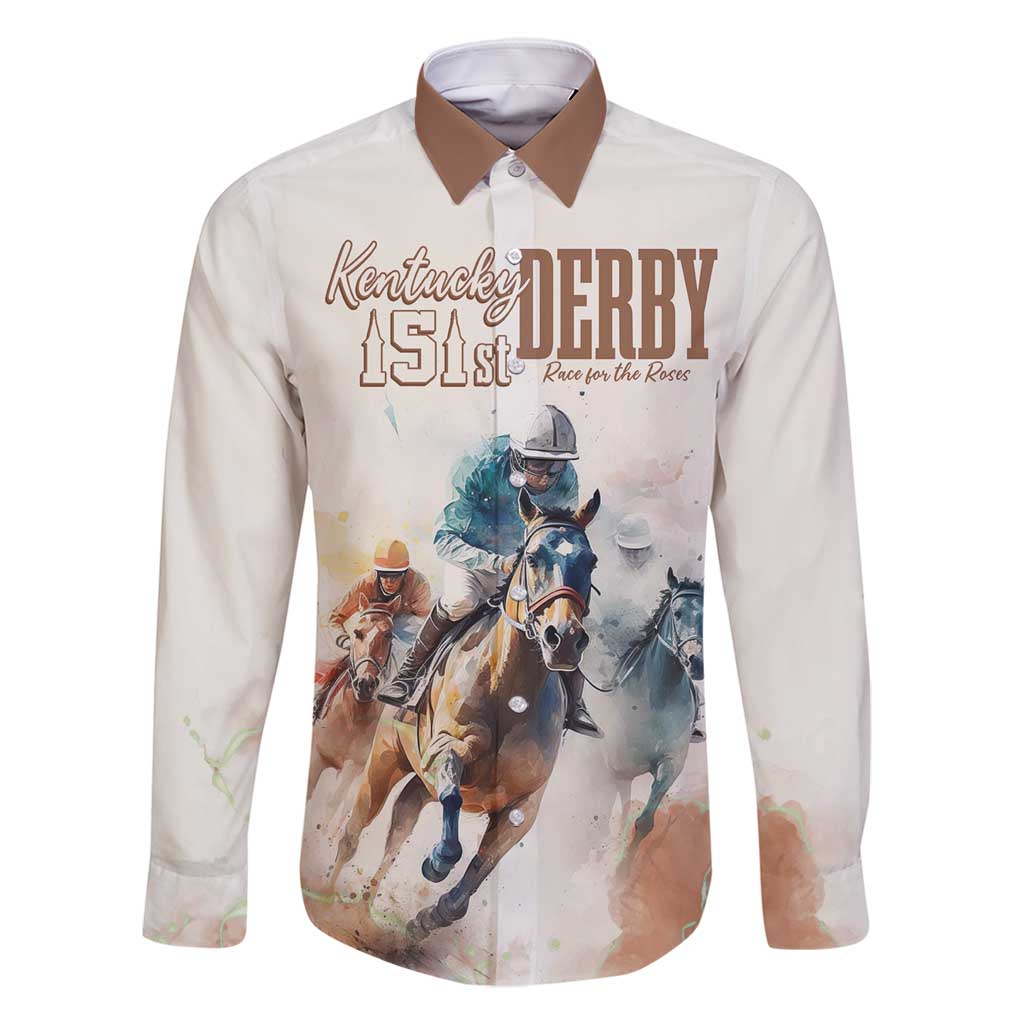 Personalised Kentucky Horse Racing Family Matching Long Sleeve Bodycon Dress and Hawaiian Shirt 151st Anniversary LT7