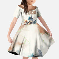 Personalised Kentucky Horse Racing Family Matching Off Shoulder Long Sleeve Dress and Hawaiian Shirt 151st Anniversary LT7