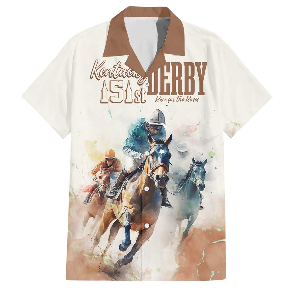 Personalised Kentucky Horse Racing Family Matching Off Shoulder Maxi Dress and Hawaiian Shirt 151st Anniversary LT7