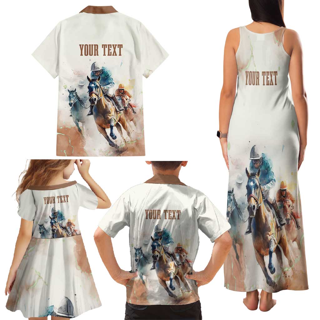 Personalised Kentucky Horse Racing Family Matching Tank Maxi Dress and Hawaiian Shirt 151st Anniversary LT7