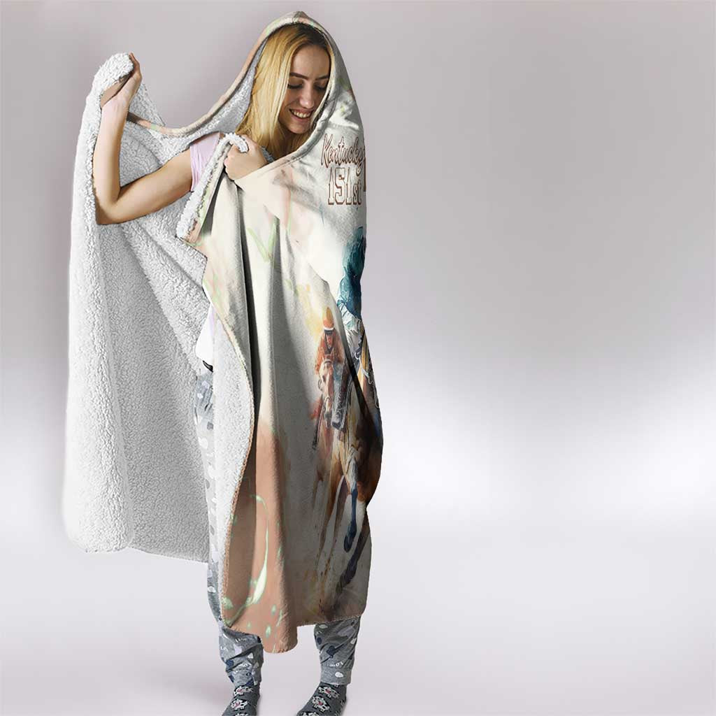 Personalised Kentucky Horse Racing Hooded Blanket 151st Anniversary LT7