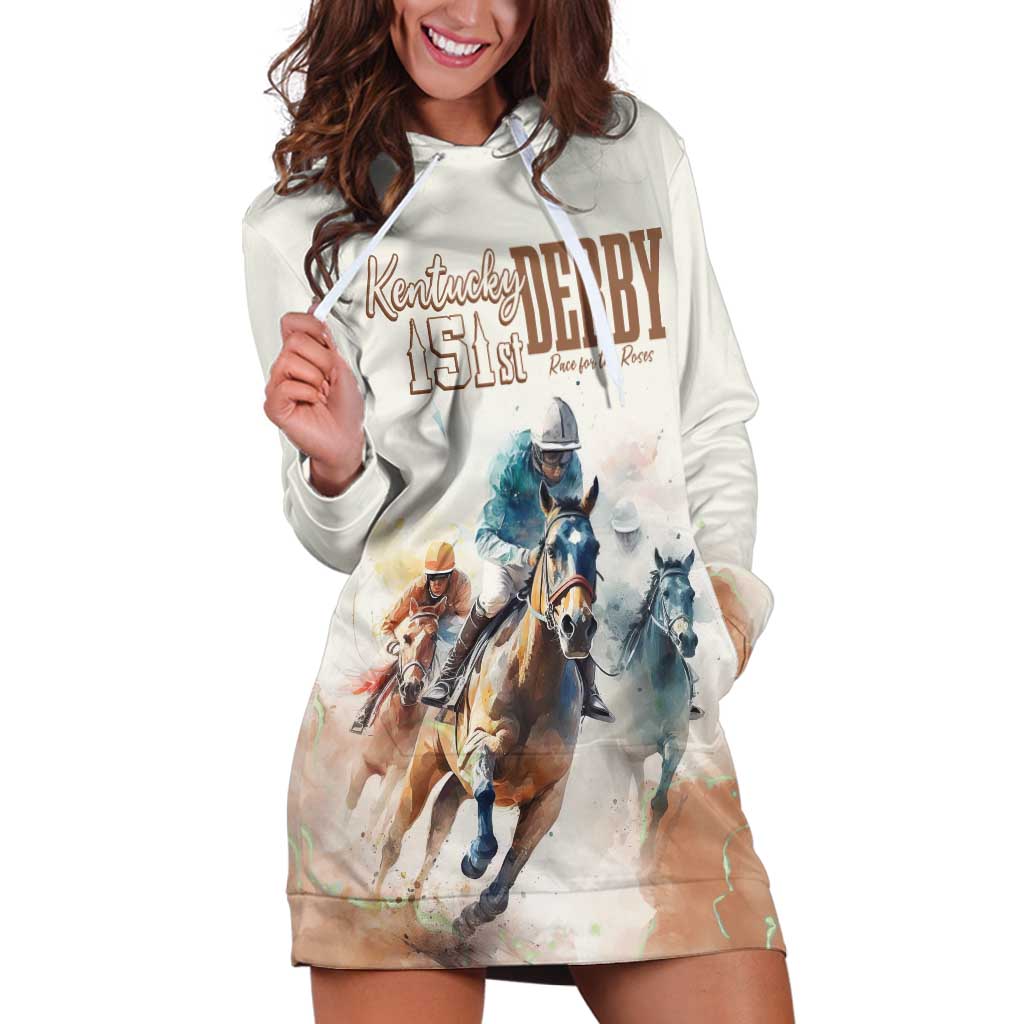 Personalised Kentucky Horse Racing Hoodie Dress 151st Anniversary LT7