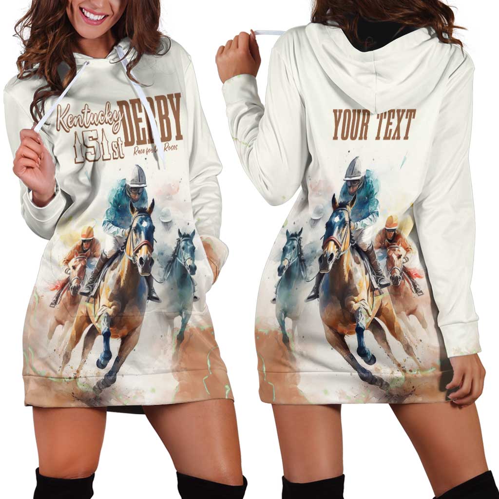 Personalised Kentucky Horse Racing Hoodie Dress 151st Anniversary LT7