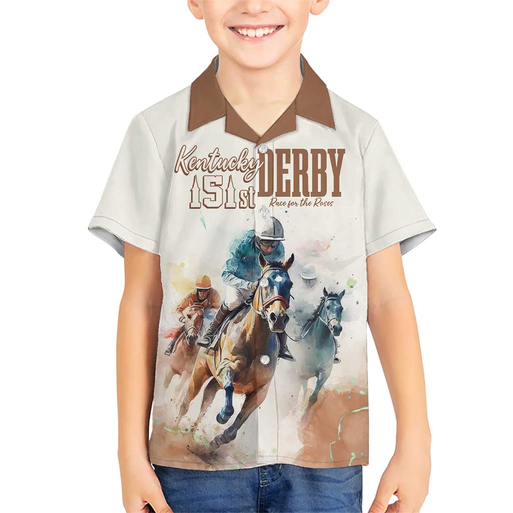 Personalised Kentucky Horse Racing Kid Hawaiian Shirt 151st Anniversary LT7