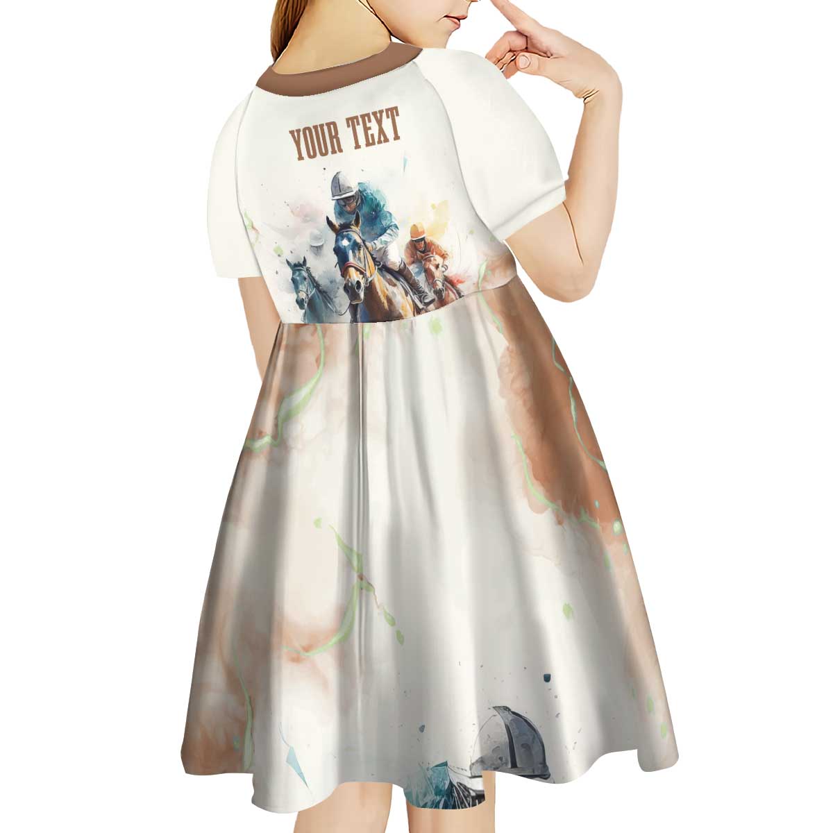 Personalised Kentucky Horse Racing Kid Short Sleeve Dress 151st Anniversary LT7