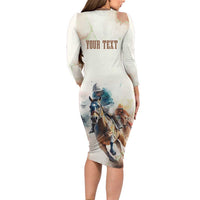 Personalised Kentucky Horse Racing Long Sleeve Bodycon Dress 151st Anniversary LT7