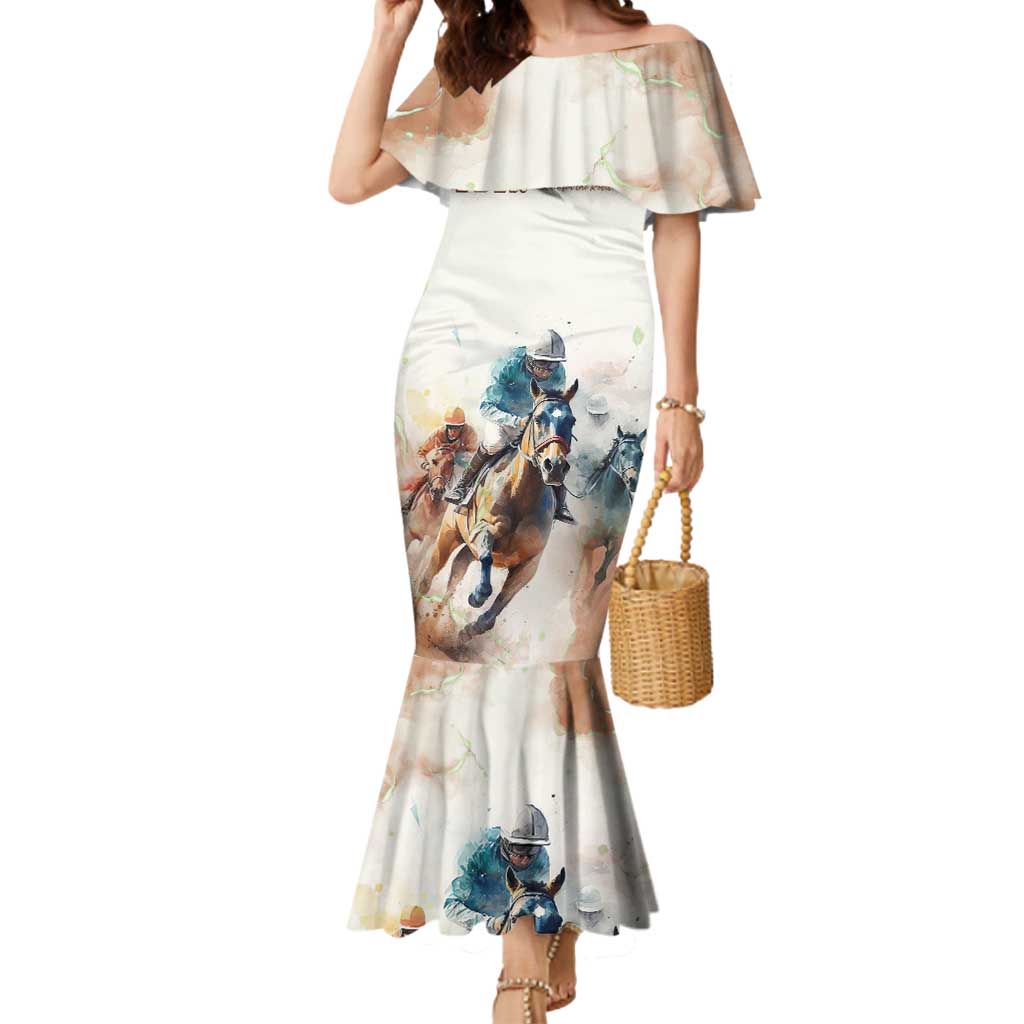 Personalised Kentucky Horse Racing Mermaid Dress 151st Anniversary LT7