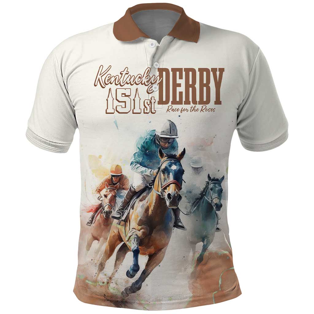 Personalised Kentucky Horse Racing Polo Shirt 151st Anniversary LT7