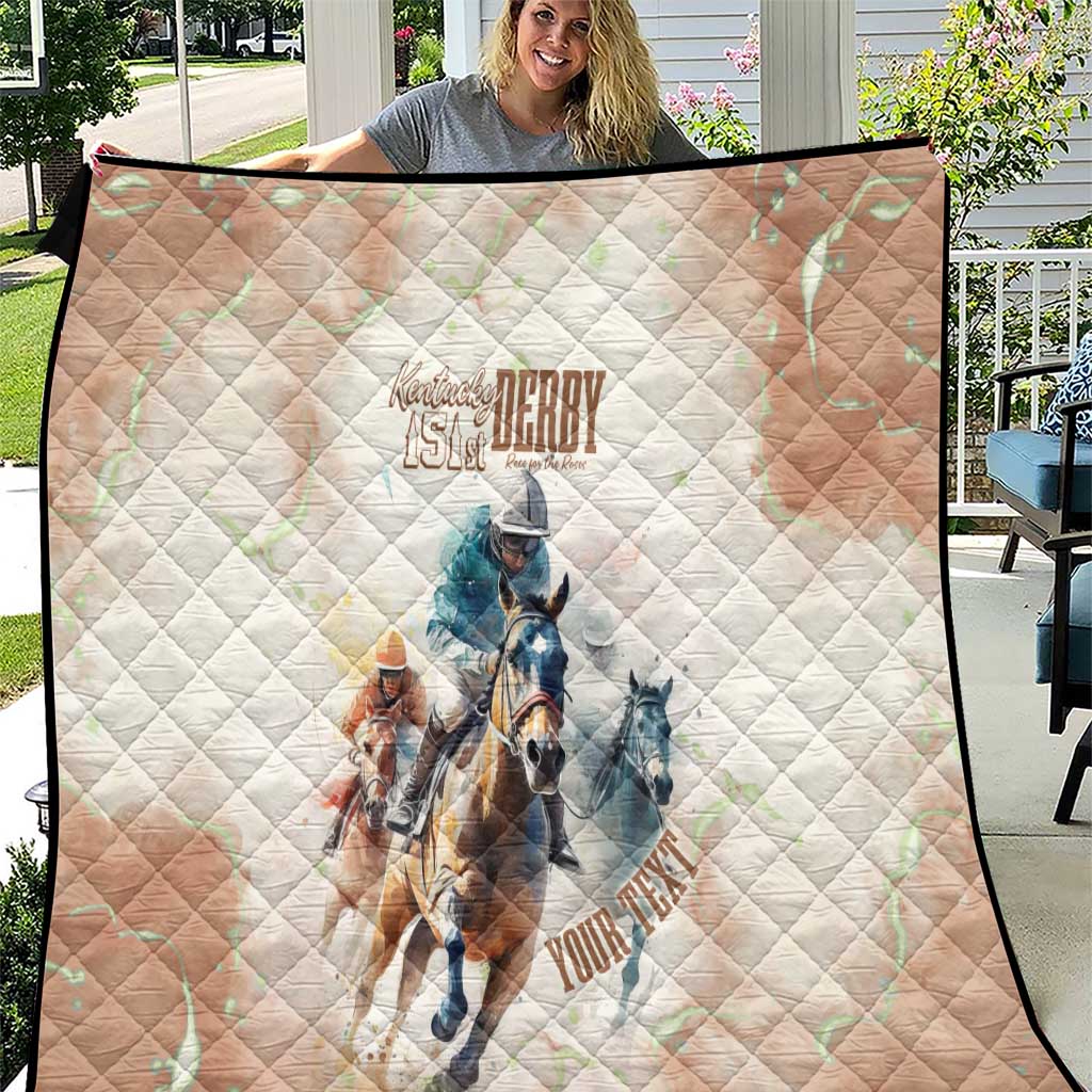 Personalised Kentucky Horse Racing Quilt 151st Anniversary LT7