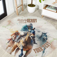 Personalised Kentucky Horse Racing Round Carpet 151st Anniversary LT7