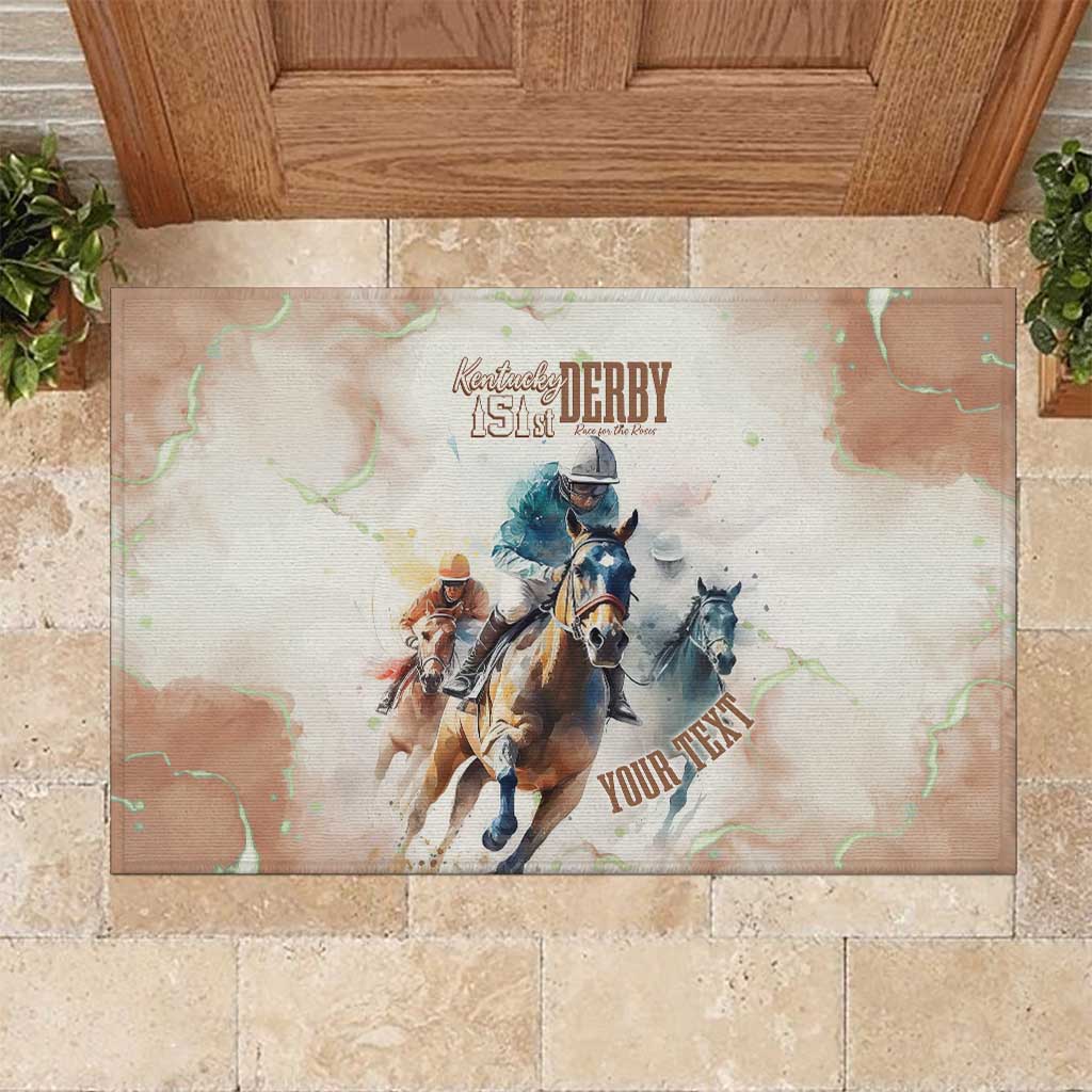 Personalised Kentucky Horse Racing Rubber Doormat 151st Anniversary LT7