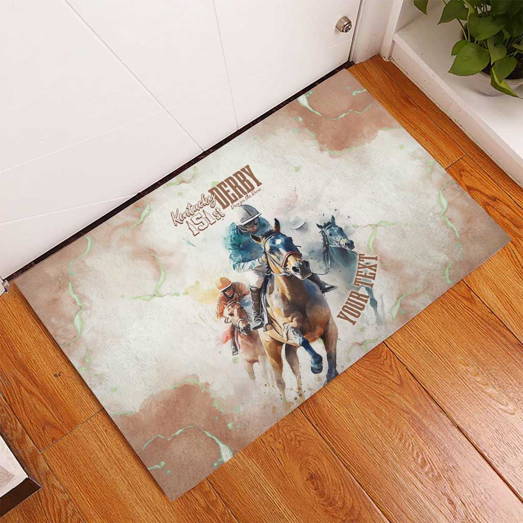 Personalised Kentucky Horse Racing Rubber Doormat 151st Anniversary LT7