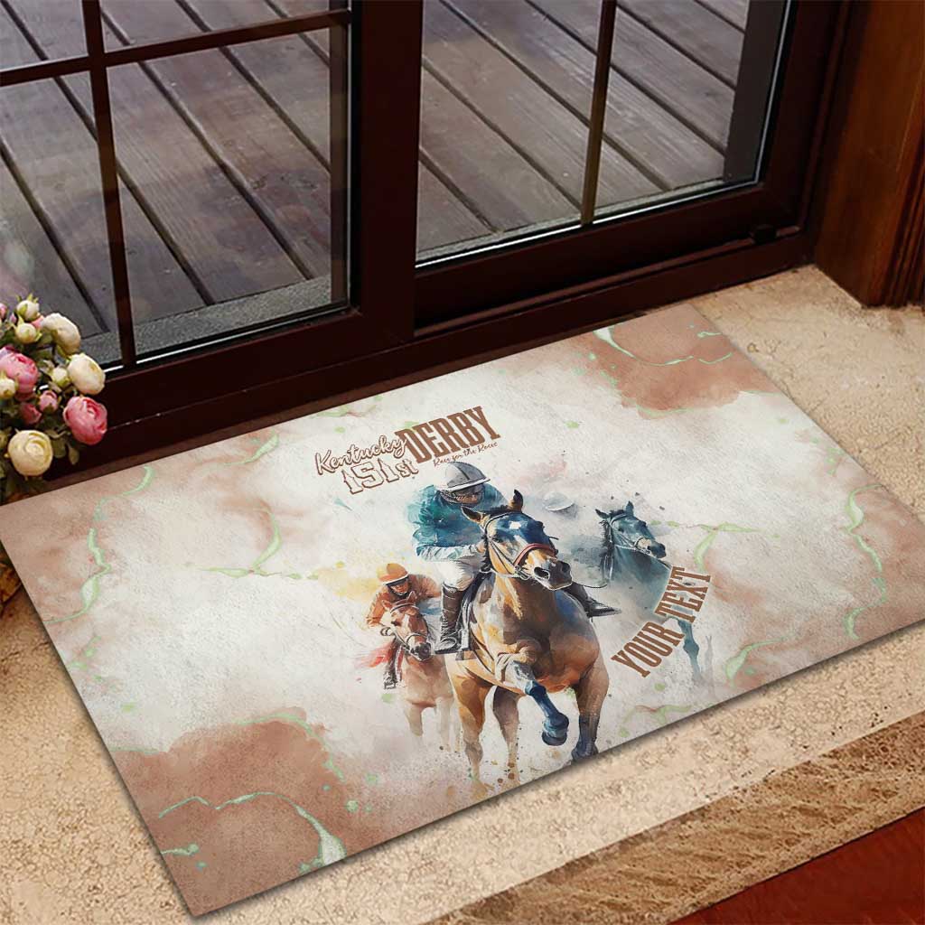 Personalised Kentucky Horse Racing Rubber Doormat 151st Anniversary LT7