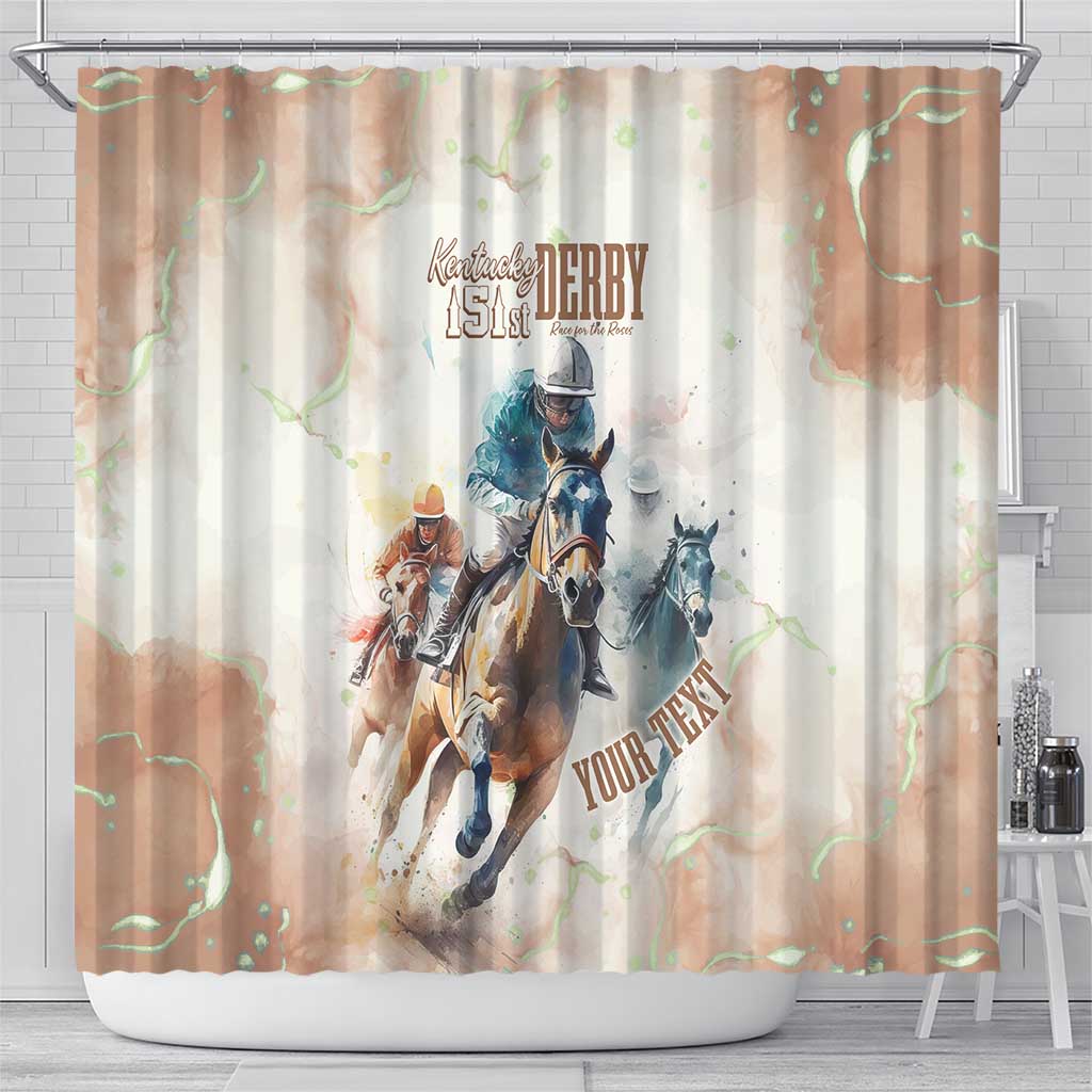 Personalised Kentucky Horse Racing Shower Curtain 151st Anniversary LT7