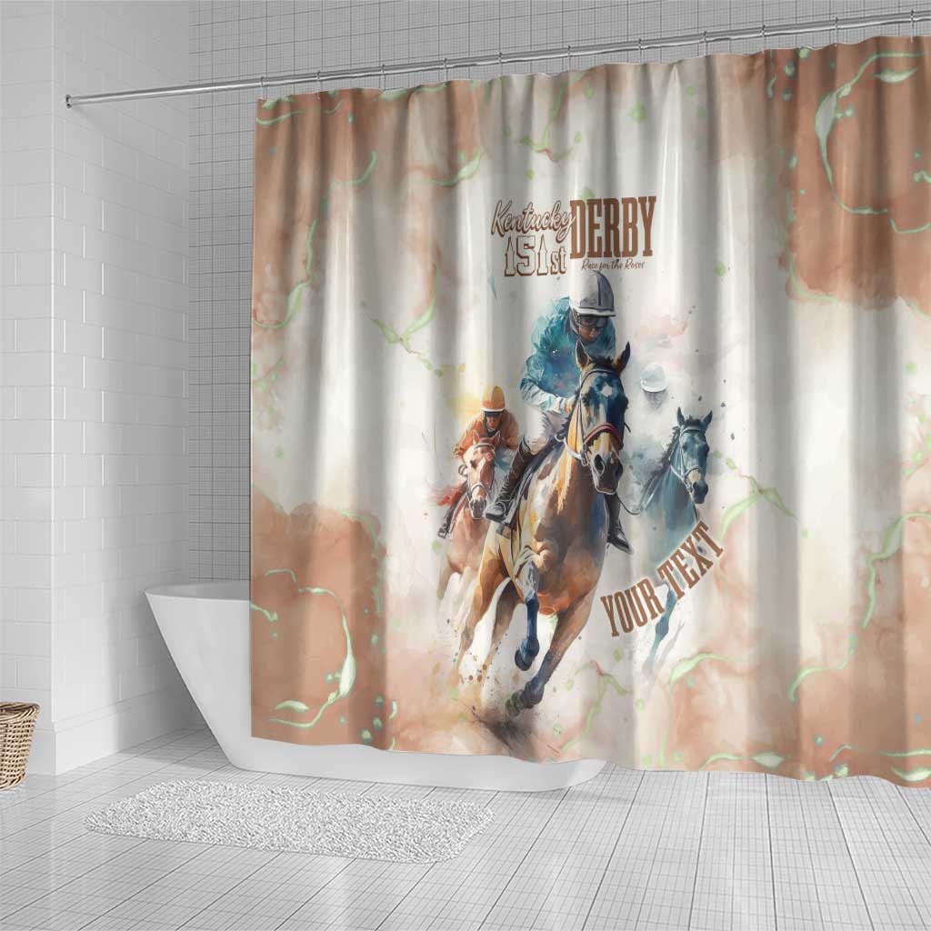 Personalised Kentucky Horse Racing Shower Curtain 151st Anniversary LT7