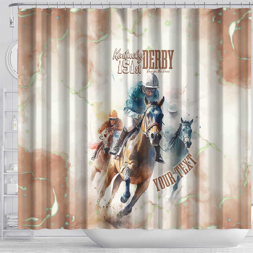 Personalised Kentucky Horse Racing Shower Curtain 151st Anniversary LT7